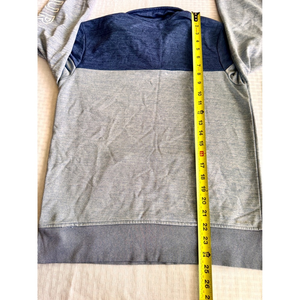 Hurley Boys XL Quarter Zip Pullover Sweater Blue Grey Colorblock Kangaroo Pocket - Picture 7 of 10